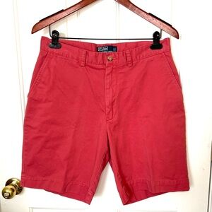 Polo by Ralph Lauren Red Flat Front Men Shorts